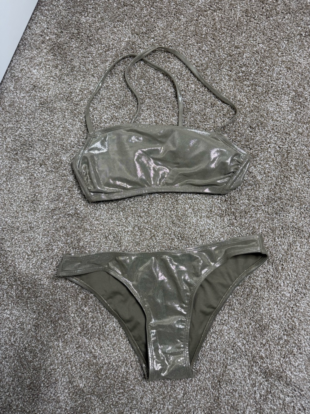 Xhilaration Metallic Olive Bikini Bottoms